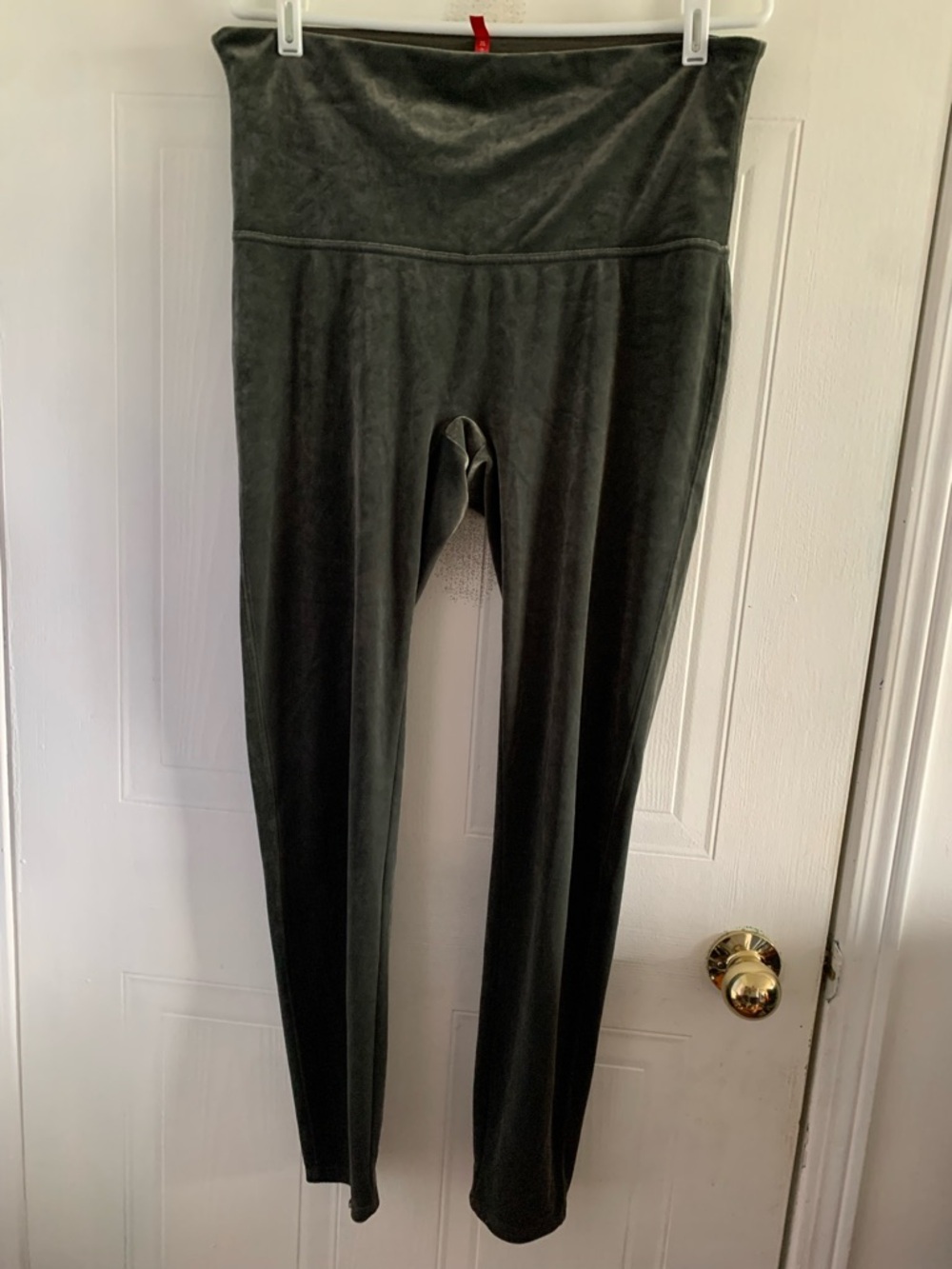 SPANX Green Velour Leggings Size XL - Picture 4 of 7
